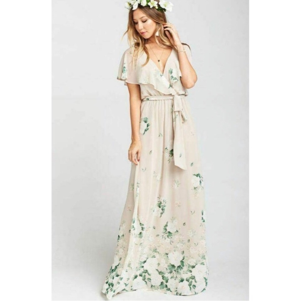 Show Me Your MuMu Floral Audrey Maxi Dress Bouquet Toss Wedding Bride’s …